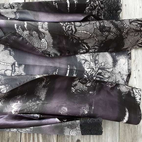 Oscar de la Renta pink label ladies purple & black pajama top size Med - Picture 7 of 9